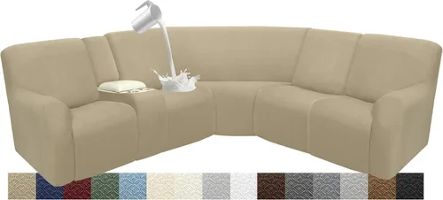 Miniatura 36 de Fundas impermeables de sofá reclinable modular para sofás reclinables, lavable en forma de L, para perros, fundas elásticas para sofá reclinable