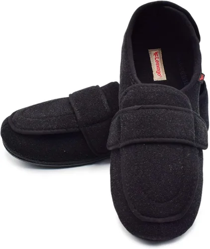 W&LESVAGO Zapatillas para hombre con espuma viscoelástica para diabética, ancho extra transpirable, para artritis, edema