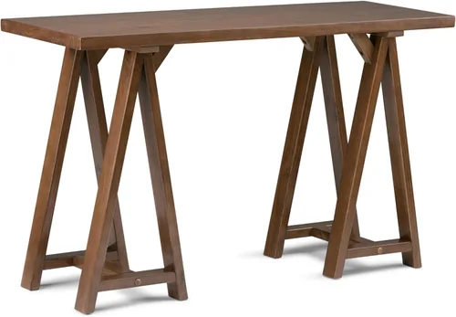 Miniatura 14 de Simpli Home - Sawhorse - Mesa de centro, color castaño oscuro., Pino, Distressed Grey