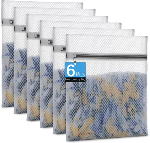 Bolsas de lavandería de malla de panal para prendas delicadas, 12 x 16 pulgadas, bolsas de lavado medianas para brasieres, lencería, calcetines,