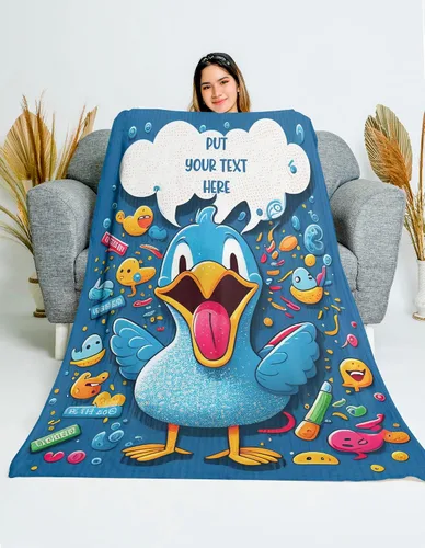 Miniatura 3 de Manta temática de pato, regalos únicos de pato para los amantes de los patos, mantas de bebé personalizadas para niñas con nombre y regalos