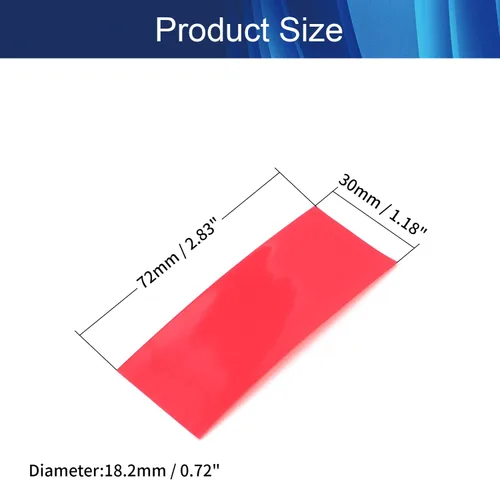 Miniatura 3 de Aicosineg 20 tubos termorretráctiles de batería de 2.83 pulgadas de longitud, 1.18 pulgadas de ancho de aplanamiento, aislamiento térmico de PVC