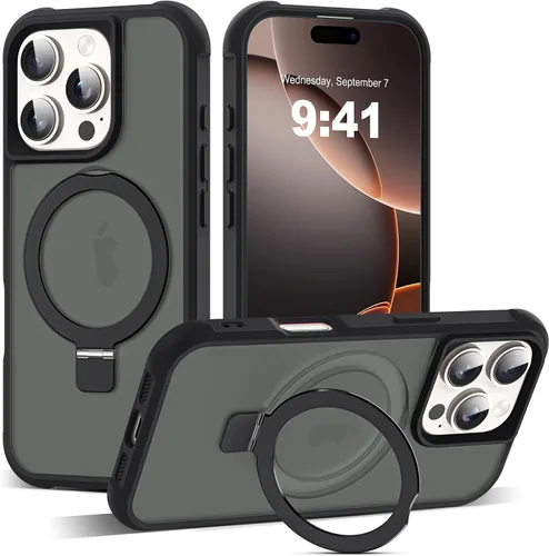 Miniatura 176 de SKYLMW – Funda compatible con iPhone 12 Pro Max y iPhone 13 Pro Max con soporte magnético invisible tipo anillo, fundas translúcidas para teléfonos