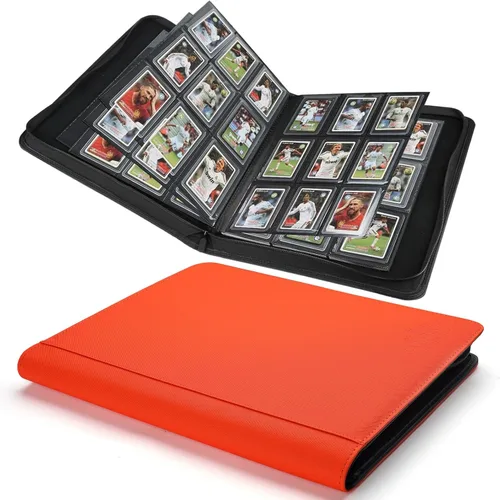 Miniatura 22 de Carpeta Toploader rígida, fundas rígidas con 9 bolsillos para 288 tarjetas. Carpeta de tarjetas con fundas para rígidas "3 × 4", tarjetero (negro)