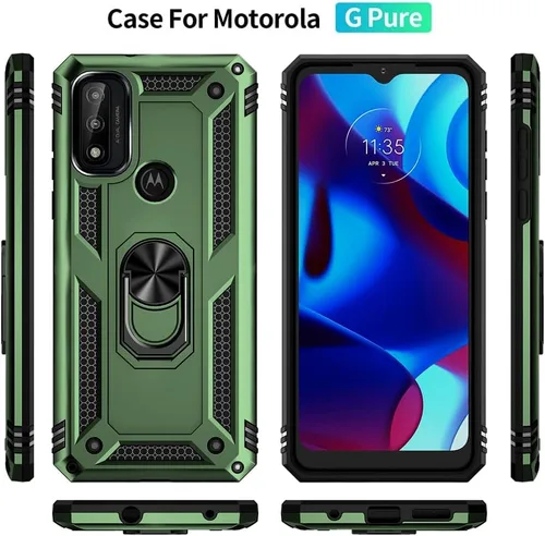 Miniatura 3 de Funda para Moto G Pure, Moto G Power 2022 con protector de pantalla HD, [grado militar de 16 pies probada en caídas], anillo protector a prueba