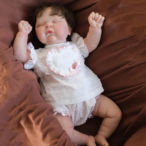 Miniatura 4 de Angelbaby Muñecas de bebé Reborn de la vida real de 20 pulgadas, muñeca realista de silicona de vinilo suave muñeca de bebé durmiendo, muñecas