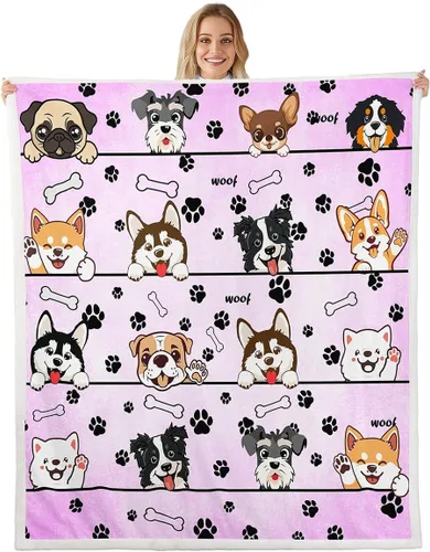 Miniatura 34 de Manta de franela de animales de dibujos animados para todas las estaciones, manta de cama azul con estampado de amor Kawaii para decoración