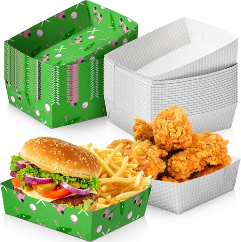 Miniatura 8 de Sawysine Paquete de 36 platos de fútbol grandes para fiestas de fútbol, bandejas de papel de 5 libras, nachos, botes de comida, cuencos desechables