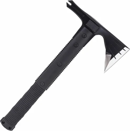 Miniatura 3 de SOG Survival Hawk - Hacha táctica de exterior especializada, iniciador de fuego, sacaclavos, martillo, hoja multiusos con mango recubierto