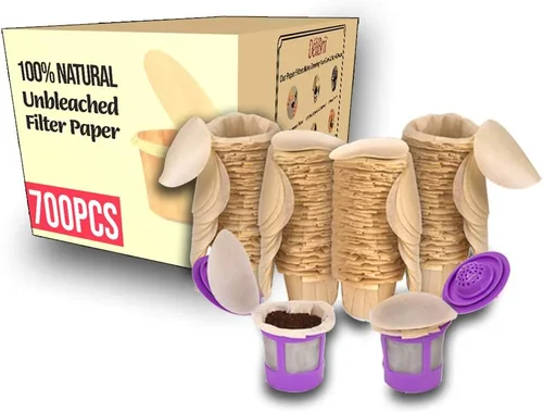 Miniatura 7 de Delibru K Cup - Filtros de papel desechables, paquete de 100 unidades, se adaptan a todas las cápsulas de café reutilizables, filtros de café