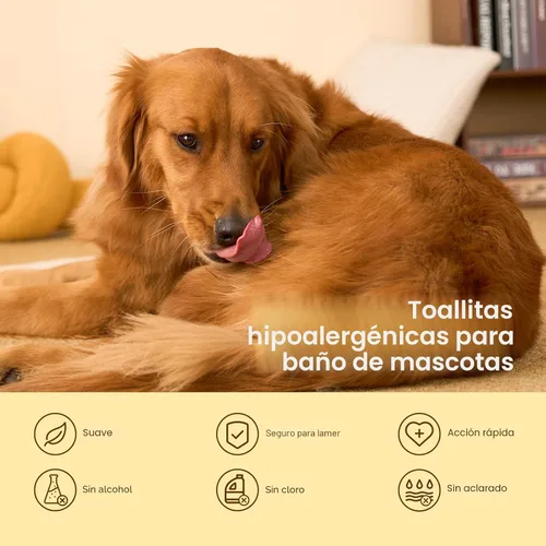 Miniatura 6 de HICC PET Toallitas desodorizantes de limpieza para perros y gatos, hipoalergénicas, hidratantes y nutritivas para guantes de aseo de mascotas