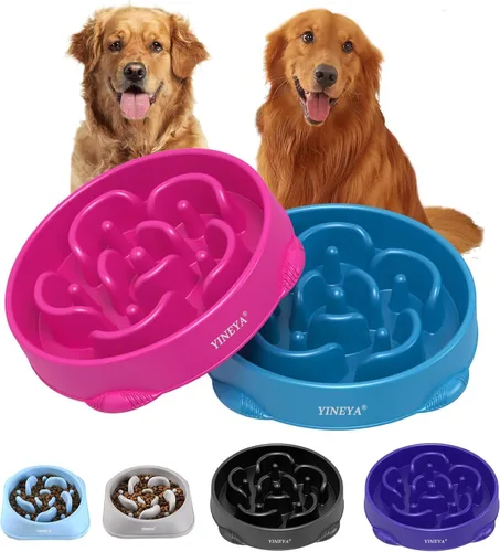 Miniatura 13 de YINEYA Cuencos de Alimentación Lenta para Perros, Suministros para Mascotas Que Ralentizan la Alimentación, Cuencos para Comida de Mascotas, H - azul
