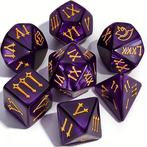 Miniatura 38 de CiaraQ DND - Juego de dados poliédricos con bolsa de dados para juegos de rol de Calabozos y Dragones RPG MTG (fuente negra y dorada)