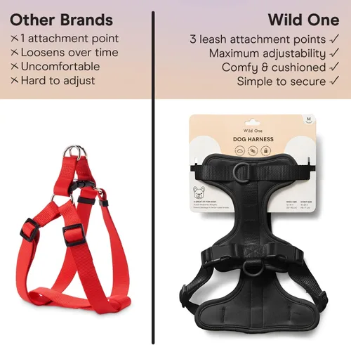 Miniatura 6 de Arnés para perro Wild One, el original sin tirones, arnés para mascotas con 3 clips para correa, chaleco ajustable suave y acolchado, cómodo