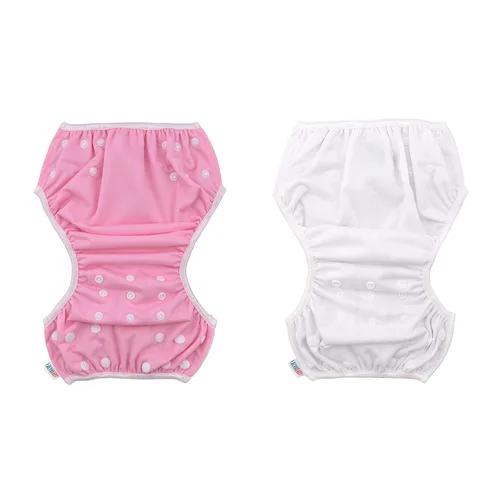 Miniatura 85 de Alva, Pañales de bebé para nadar, paquete de 2 unidades, talle único, reutilizable, lavable y ajustable de 0 a 36 meses. Tamaño de 10 a 40 lbs