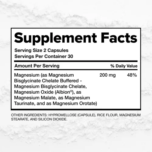 Miniatura 7 de COMPLEMENT Magnesio - Complejo de 4 formas biodisponibles - Malato, Taurato, Bisglicinato, Orotate - Suplemento para relajación, recuperación
