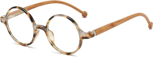 Miniatura 9 de JOVAKIT Lentes de bloqueo de luz azul redondos retro para mujeres y hombres, estilo literario vintage, sin receta