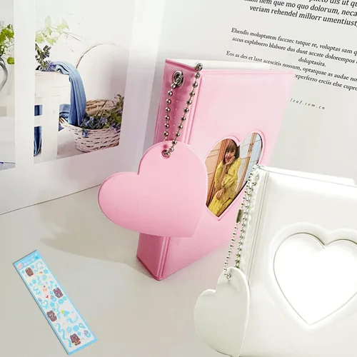 Miniatura 8 de 2 carpetas pequeñas para tarjetas fotográficas de 3 pulgadas, álbum de fotos Kpop pequeño, soporte para tarjeta de identificación con 5 hojas