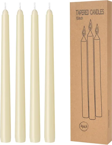 Miniatura 32 de Paquete de 30 velas cónicas blancas - 10 pulgadas sin goteo, sin humo y sin perfume Larga duración 8 horas Velas altas vertidas a mano Velas