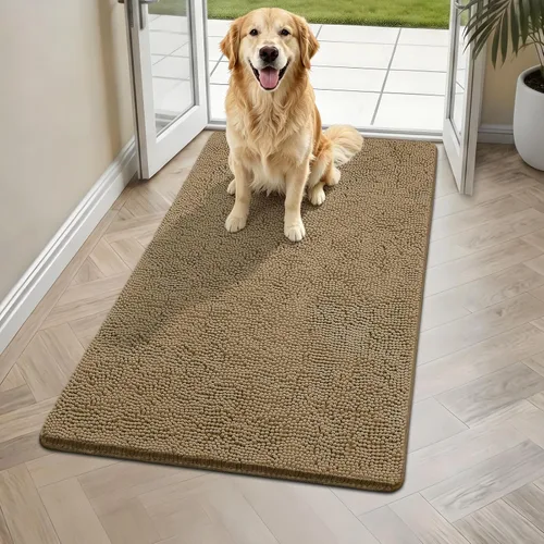 Miniatura 47 de Bcoimo Tapete súper absorbente para puerta de perro, 30 x 20 pulgadas, tapete antideslizante para patas fangosas, alfombras para mascotas para patas