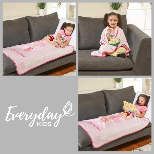 Miniatura 8 de EVERYDAY KIDS Manta para niños pequeños, 30 x 40 pulgadas, bailarina nacida para bailar, súper suave, afelpada, cálida y cómoda