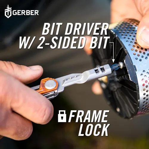 Miniatura 4 de Gerber Gear Armbar Slim Drive Cuchillo de bolsillo EDC multiherramienta con destornillador, abrebotellas, ónix