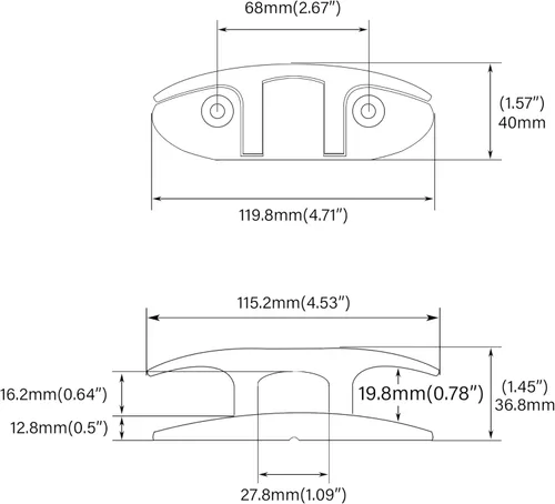 Miniatura 2 de Tacos plegables para barco de 4-1/2 pulgadas, acero inoxidable 316, tacos de muelle abatibles, paquete de 2