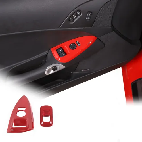 Miniatura 8 de Interruptor de elevación de ventana de coche ABS Panel de botón Cubierta del marco de la cubierta de decoración Adhesivo para Chevrolet Corvette C6