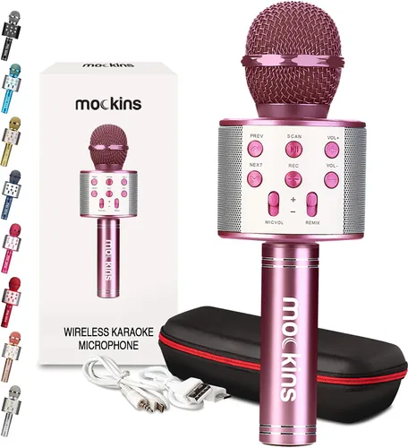 Miniatura 11 de Mockins Micrófono de Karaoke Bluetooth Negro para Niños con Altavoz Bluetooth Integrado Micrófono Inalámbrico de Karaoke Compatible con iPhone