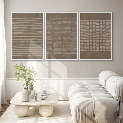 Miniatura 222 de SIGNWIN Lienzo enmarcado para pared, arte con pinceladas de flujo neutro en tonos beige abstractos, ilustraciones, arte moderno, decorativo