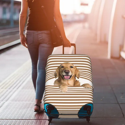 Miniatura 8 de Nogay Golden Retriever - Funda elástica para maleta, para damas, niñas, Blanco