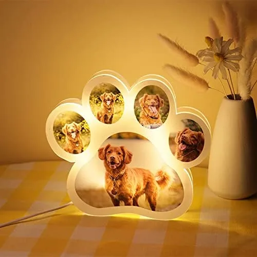 Miniatura 5 de Lámpara de foto personalizada con pata de perro, luz nocturna con foto personalizada, tablero acrílico, decoración de habitación, lámpara de noche
