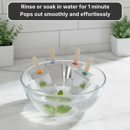 Miniatura 5 de Paquete de 6 moldes de paletas de acero inoxidable, máquina de paletas de hielo reutilizables con soporte, juego de moldes triangulares para helado