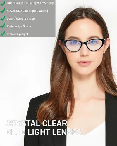 Miniatura 8 de EYEURL Paquete de 4 lentes de lectura para mujer, ojo de gato, bloqueo de luz azul, lectura de moda con bisagra de resorte, anteojos de lectura 4