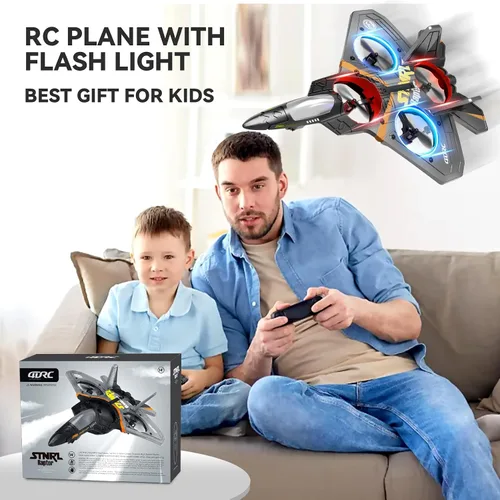 Miniatura 10 de 4DRC V17 Aviones de control remoto de espuma Rc para niños y adultos de 4 a 7 y de 8 a 16 años, aviones de combate a control remoto con luz, avión