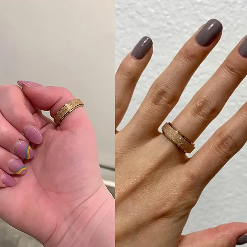 Miniatura 3 de MODRSA Anillos Fidget para Mujeres Anillo Spinner Anillo Giratorio Anillo de Plata Figet Ring Anillo Fidget Spinner para Hombres Anillos Talla 6 7 8