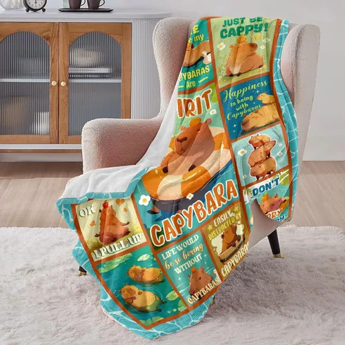 Miniatura 2 de Capybara - Regalos para mujer, lindas mantas para niña, manta de franela suave de 50 x 60 pulgadas, decoración de Navidad, regalo de cumpleaños