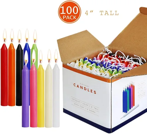 HELLY Vela cónica de hechizo ritual sin perfume de 4 pulgadas 4"100pcs-Colored