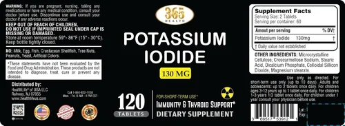 Miniatura 11 de Potasio Yoduro 130 mg - Tabletas de KI - Potasio 130 mg - Píldoras de Yodo de Potasio Fabricadas en EE. UU. YODO Naciente, Yoduro de potasio - 120