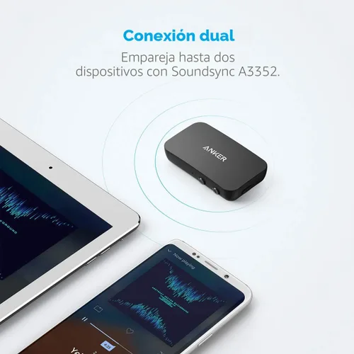 Miniatura 5 de Anker Soundsync - Receptor Bluetooth para transmisión de música con Bluetooth 5.0, conexión de dispositivo doble, llamadas manos libres, duración