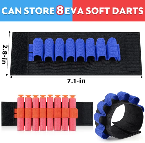 Miniatura 2 de Soportes de dardos aptos para balas de pistola Nerf, 24 piezas de suministros de fiesta de pistola, accesorios de pistola de juguete, pulsera