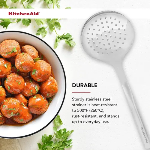 Miniatura 7 de KitchenAid Colador prémium con gancho para colgar, 14 pulgadas, acero inoxidable