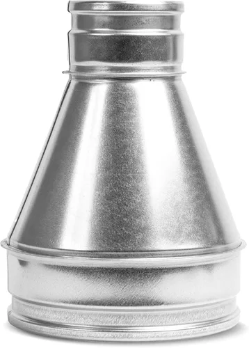 Repa Market Reductor/aumentador de conductos de acero galvanizado de 8 a 4 pulgadas - Adaptador de tubo de ventilación redondo HVAC y sistemas de
