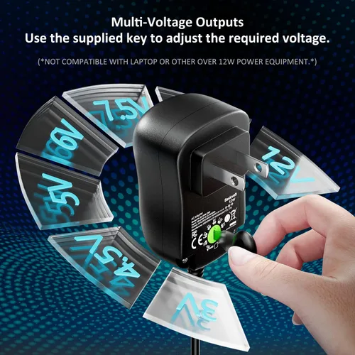 Miniatura 2 de Kit de adaptador universal de CA de 12 W, DC 3 V 4.5 V 5 V 6 V 7.5 V 9 V 12 V 1 A 1000 mA fuente de alimentación para tira de luz LED CCTV cámara