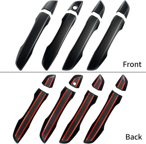 Miniatura 6 de Cubierta para manija de puerta compatible con Honda Civic Sedan Hatchback Coupé tipo R 2016 2017 2018 2019 2020 2021 manijas exteriores sin Negro