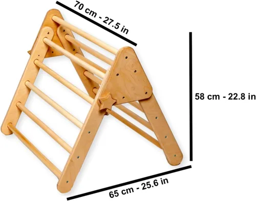 Miniatura 7 de Montessori Triángulo de escalada de madera para niños Marco de escalada plegable para interiores para niños y niños pequeños Equipo de parque