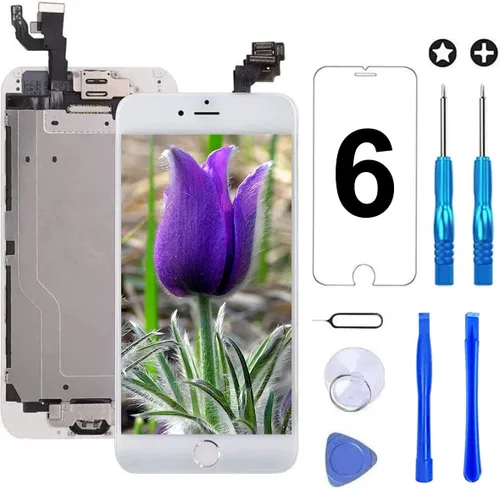 Miniatura 20 de Brinonac para iPhone 6, pantalla de repuesto negra, digitalizador LCD táctil, montaje completo con cámara frontal, sensor de proximidad, altavoz