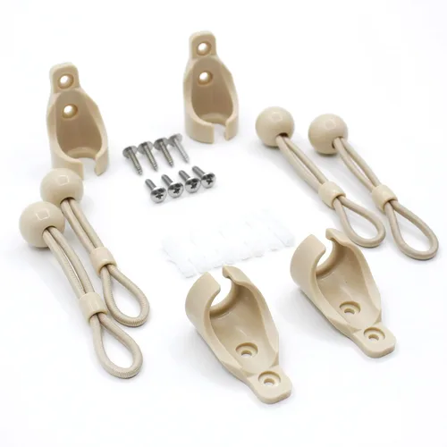 Miniatura 4 de Kit elástico universal para sombrillas, persianas enrollables opacas (color beige oscuro, kit de 2 unidades)