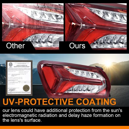 Miniatura 4 de G-PLUS Lámpara de luz trasera LED compatible con Chevy Malibu 2019 2020 2021 2022 Lámparas traseras para conductor, lente roja transparente
