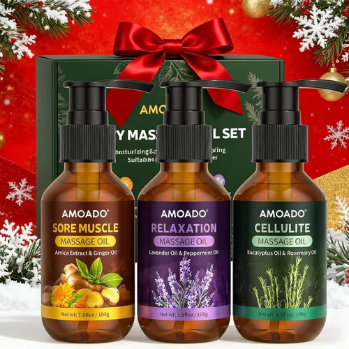 Miniatura 5 de Aceite de masaje para terapia de masaje, aceites de masaje para músculos doloridos – 10.5 oz, aceite de árnica, eucalipto anticelulítico, aceites